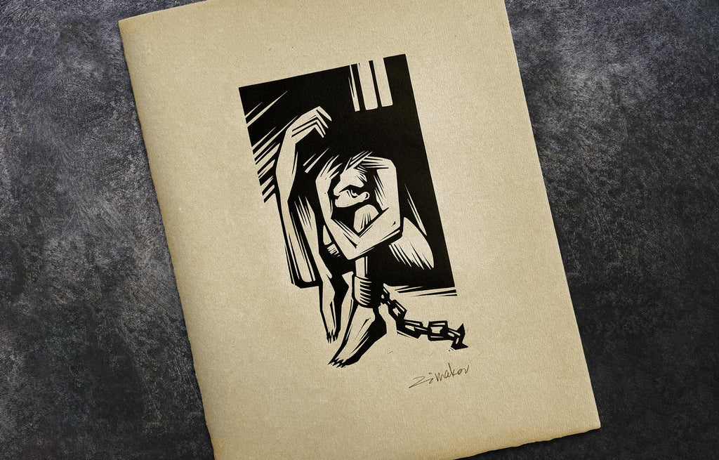 Born of Man and Woman - Linocut Print - Vladimir Zimakov